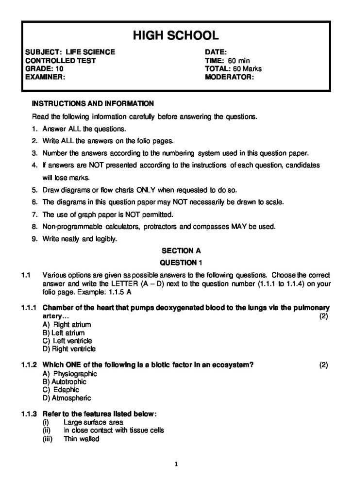 Agricultural Sciences Past Exam Papers And Memos Grade 10